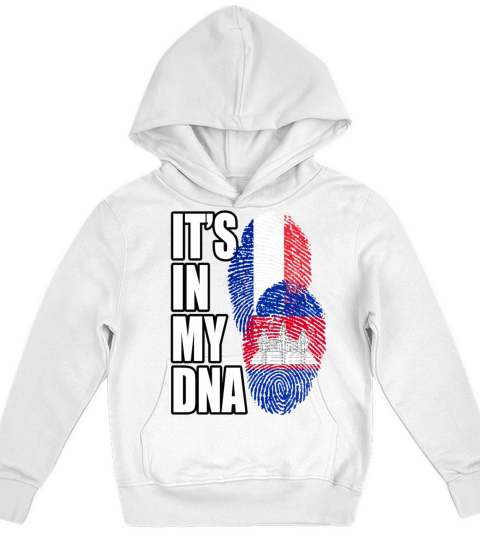 Cambodian And French Mix Heritage DNA Flag Kids Hoodie