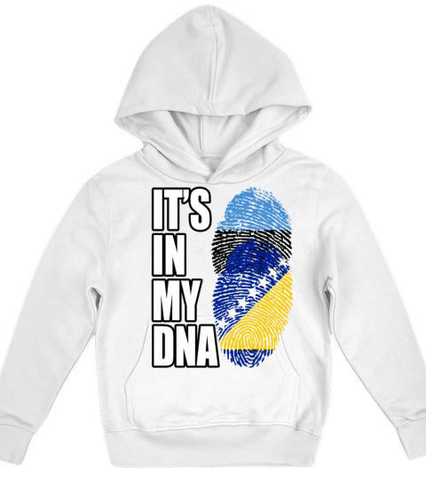 Estonian And Bosnian Mix Heritage DNA Flag Kids Hoodie