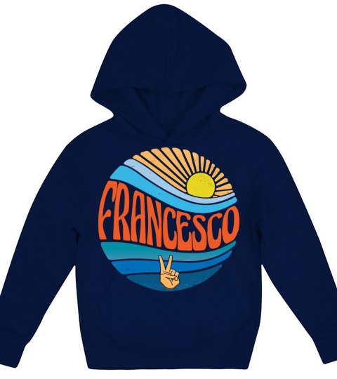 Francesco Shirt Vintage Sunset Francesco Groovy Kids Hoodie
