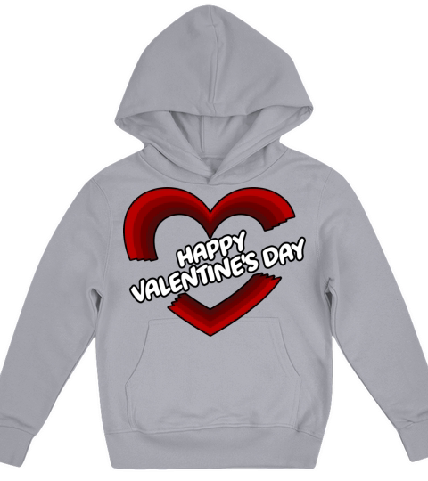 Happy Valentines Day Red Heart Design Kids Hoodie