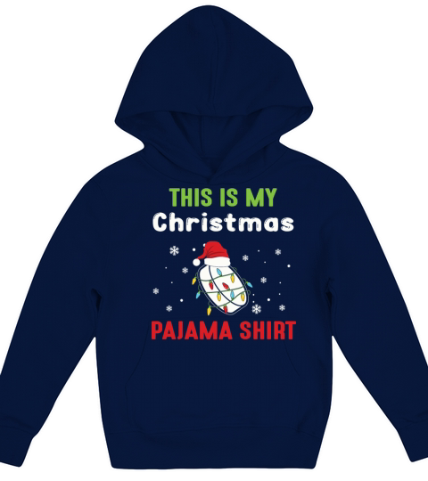 Hockey Puck Christrmas Pajama Santa Kids Hoodie