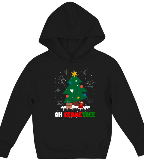 Oh Geometree Funny Christmas Geometry Math Teacher Kids Hoodie