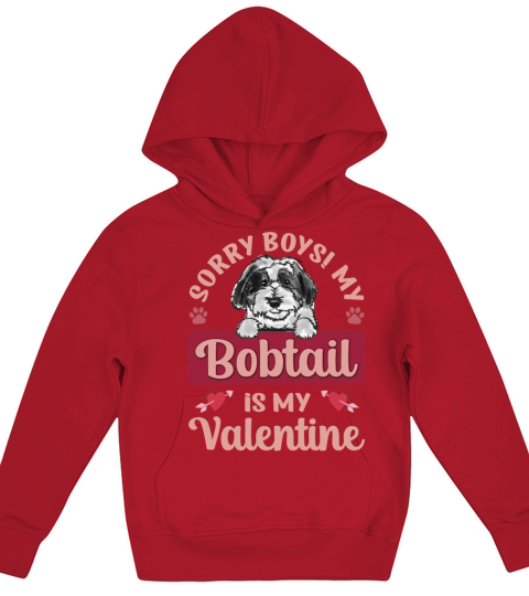 Sorry Boys My Bobtail Is My Valentine Kids Hoodie