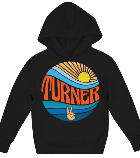 Turner Shirt Vintage Sunset Turner Groovy Tie Dye Kids Hoodie