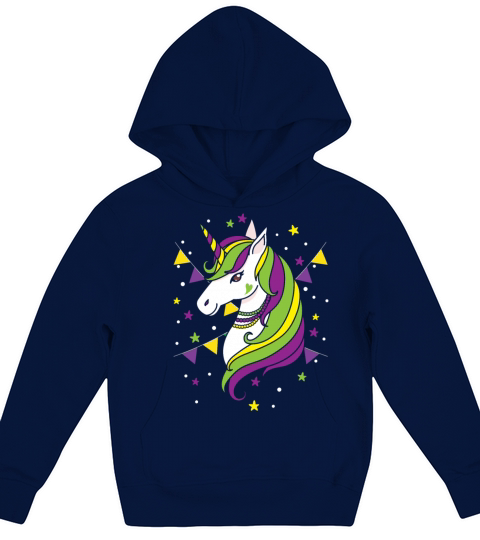 Unicorn Lover Mardi Gras New Orleans Louisiana Kids Hoodie