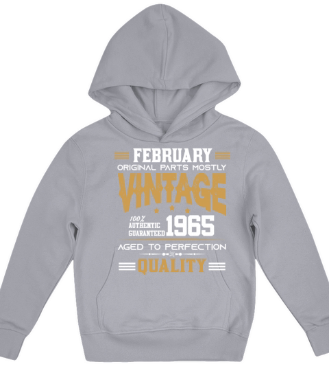 Vintage Aged To Perfection February 1965 Kids Hoodie