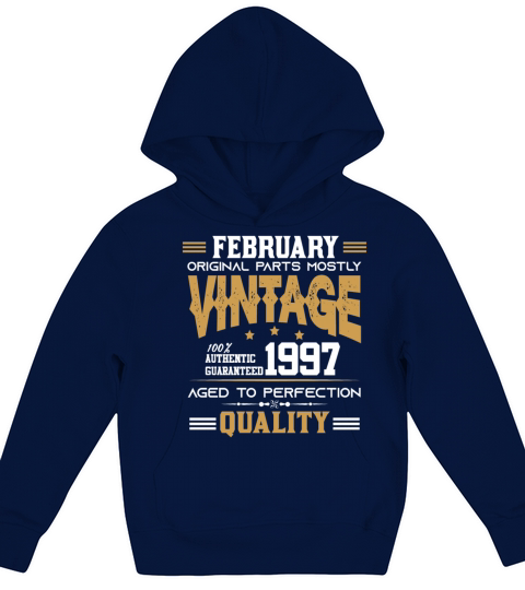 Vintage Aged To Perfection February 1997 Kids Hoodie