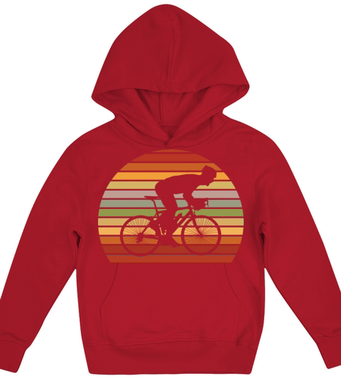 Vintage Bicycle Mountain Bike Bicycling Cyclist Kids Hoodie