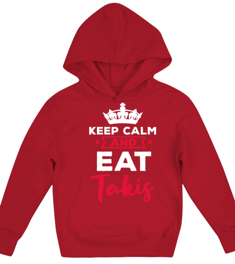 White Funny Quote Foodies Design Keep Calm Eat Kids Hoodie