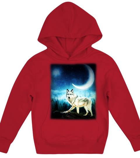 Wolf artwork design predator face imprint Kids Hoodie