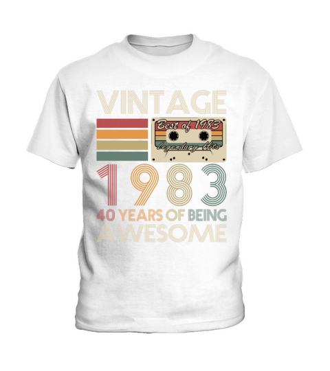 40th birthday vintage 1983 40 years being awesome Kids T-Shirt