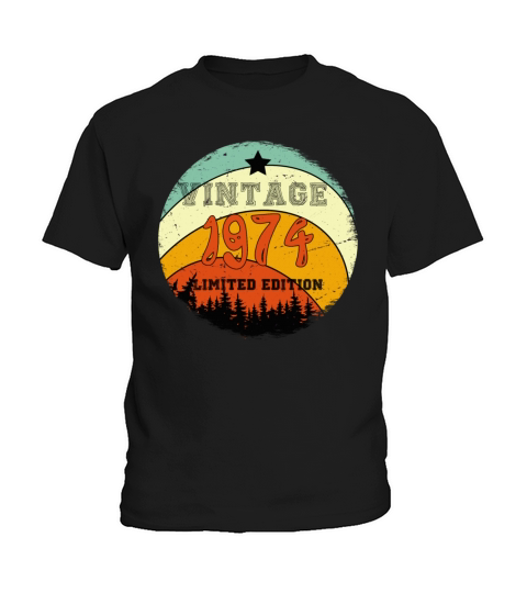45th Birthday Gifts - Vintage 1974 T Shirt Hiking Kids T-Shirt