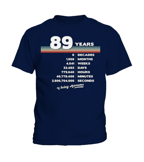 89th Birthday Vintage 89 Years Old Retro 1068 Kids T-Shirt