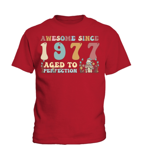 Awesome since 1977 - 46th Birthday - 2023 Groovy Kids T-Shirt