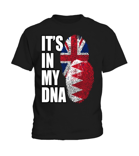 Bahraini And British Mix Heritage DNA Flag Kids T-Shirt