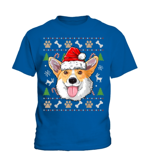 Corgi Ugly Christmas Dog Santa Hat Xmas Boys Kids Kids T-Shirt