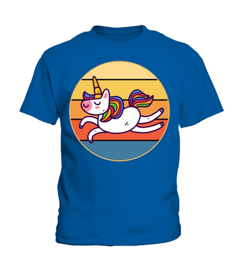 Cute Kawaii Unicorn Retro Sunset Vintage Kids T-Shirt