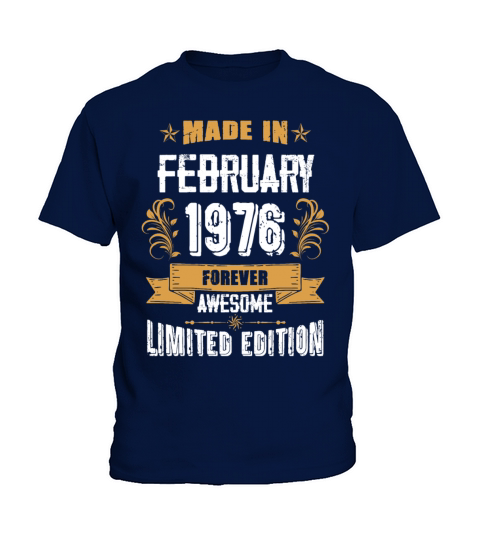 February 1976 Vintage Birthday Present Kids T-Shirt