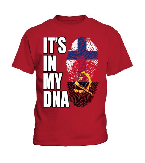 Finland And Angolan Mix Heritage DNA Flag Kids T-Shirt