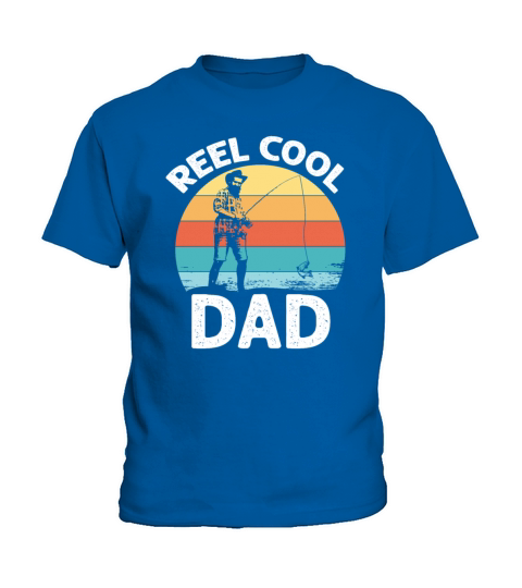 Funny Quote Distressed Vintage Real Cool-Dad Fishi Kids T-Shirt