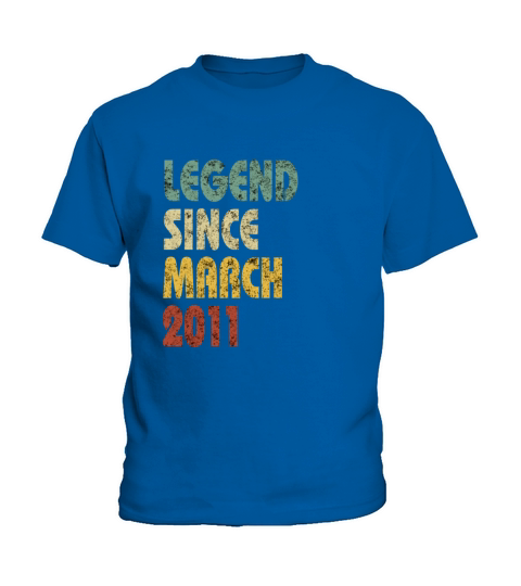 Legend Since March 2011 Retro Funny Quote Slogan Kids T-Shirt