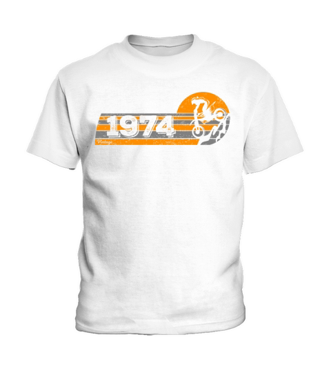 Motorcross Motorcycle Vintage 1974 Birthday Kids T-Shirt