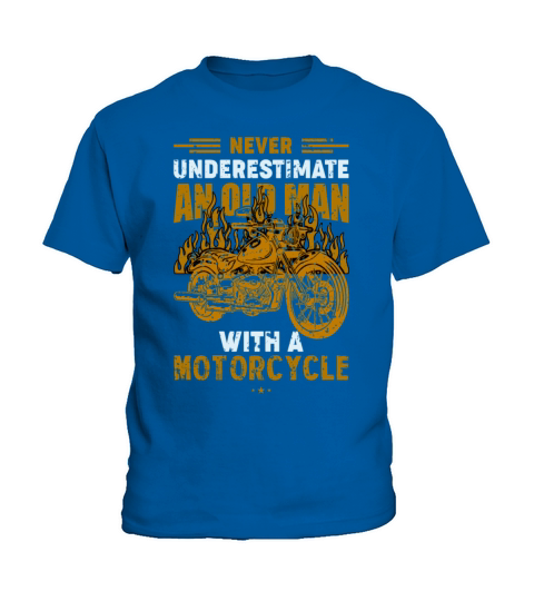 Old Man Motorcycle Rider Retro Vintage Classic Kids T-Shirt