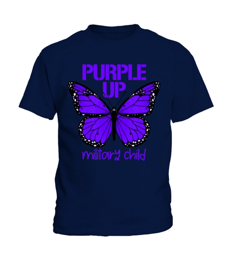 Purple Up Military Child Butterfly Girls Purple Up Kids T-Shirt