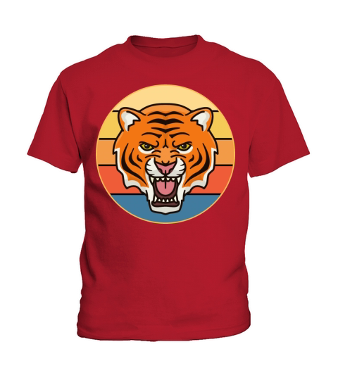 Tiger Big Cat Vintage Retro Sunset Kids T-Shirt