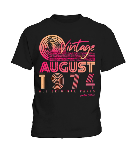 Vintage 1974 August Kids T-Shirt