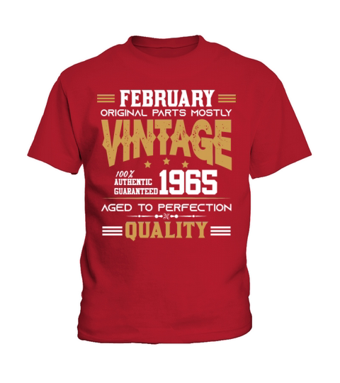 Vintage Aged To Perfection February 1965 Kids T-Shirt