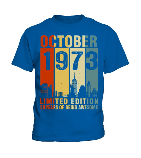 Vintage October 1973 50 Years Of Being Awesome Kids T-Shirt