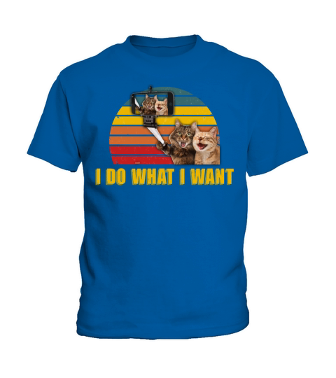 Vintage Retro I Do What I Want My Black Cat Lovers Kids T-Shirt