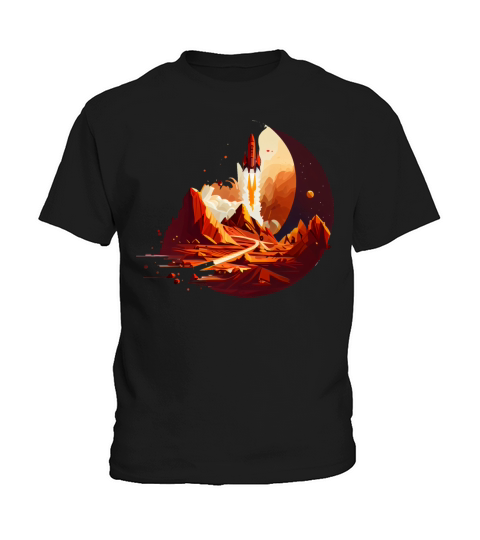 Vintage Space Science Mars Fiction Geek Solar Kids T-Shirt