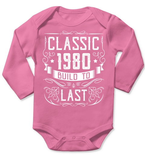 1980 Birthday Party Old Year Of Construction Long Sleeve Baby One-Piece