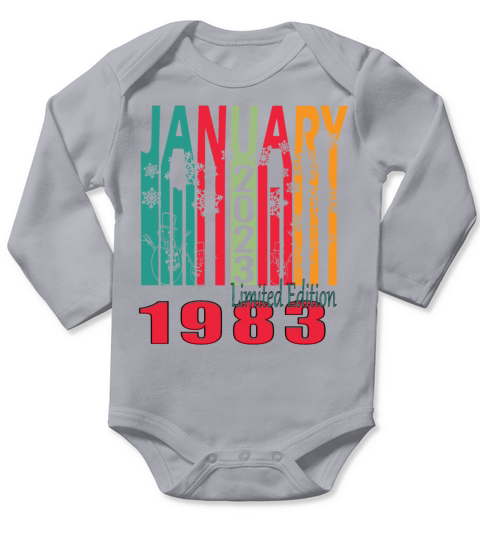 1983 Born In January Retro Gift Idea Long Sleeve Baby One-Piece