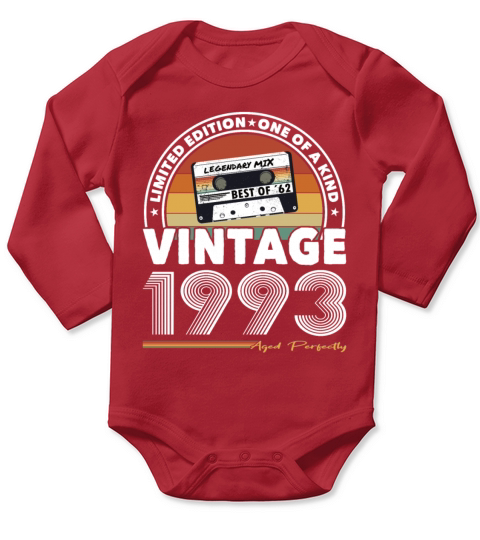 30th birthday vintage 1993 aged perfectly Long Sleeve Baby One-Piece