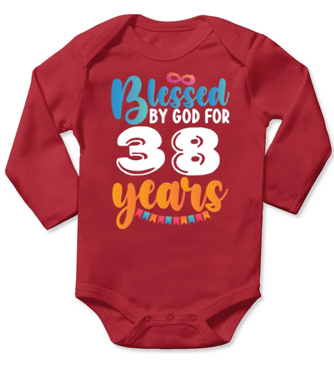 Birthday Blessed by God for 38 Years Long Sleeve Baby One-Piece
