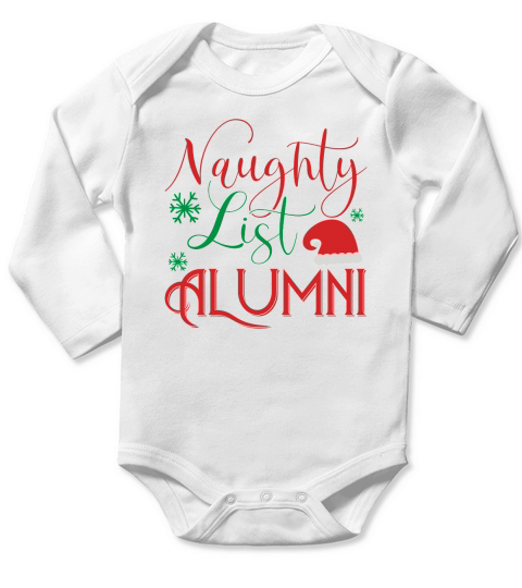 Christmas Naughty List Alumni Long Sleeve Baby One-Piece