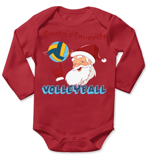 Christmas Sport Santas Favorite Volleyball Long Sleeve Baby One-Piece