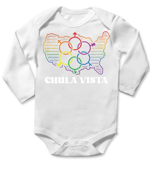 Chula Vista Pride Flag Pride Month LGBTQ Flag LGBT Long Sleeve Baby One-Piece