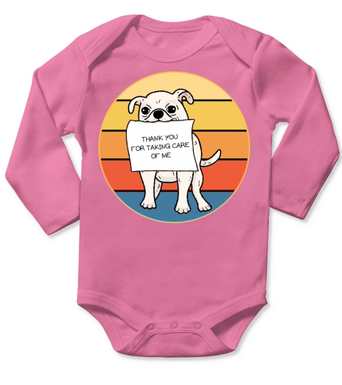 Cute Chihuahua Dog Breed Vintage Retro Sunset Long Sleeve Baby One-Piece