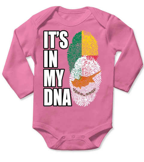Cypriot And Benin Mix Heritage DNA Flag Long Sleeve Baby One-Piece