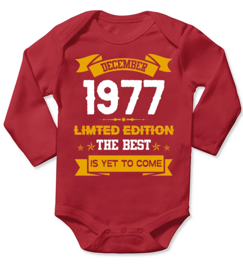 December 1977 Birthday Surprise Long Sleeve Baby One-Piece