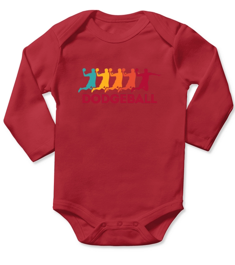 Dodgeball Retro Vintage Long Sleeve Baby One-Piece