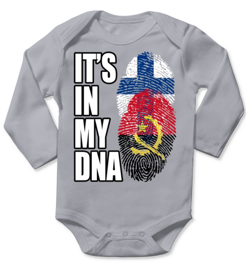 Finland And Angolan Mix Heritage DNA Flag Long Sleeve Baby One-Piece