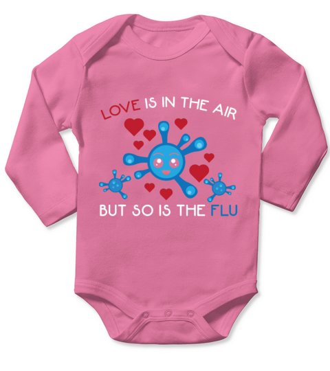 Flu virus Biologist Influenza Anti Valentines Day Long Sleeve Baby One-Piece