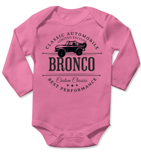 ford bronco hoodies logo vintage sport Long Sleeve Baby One-Piece