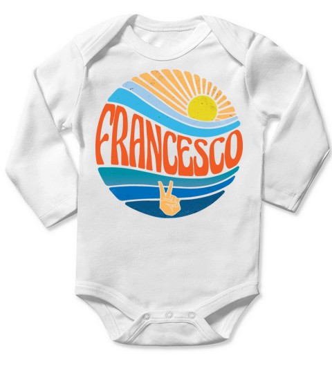 Francesco Shirt Vintage Sunset Francesco Groovy Long Sleeve Baby One-Piece