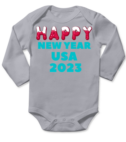 Happy new year Usa 2023 Long Sleeve Baby One-Piece
